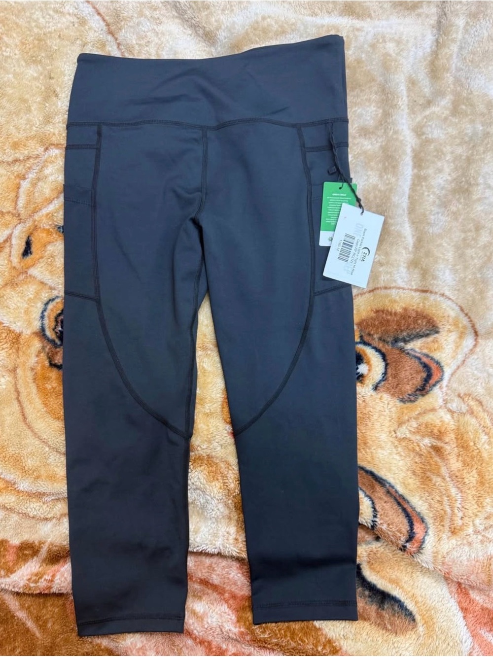 ZYIA Black Kids' Athletic Leggings with Side Pockets